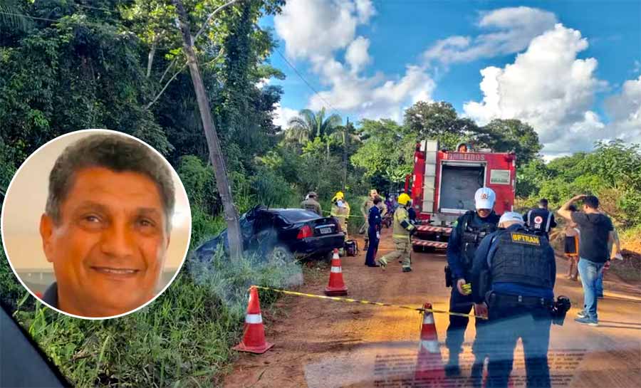 Empresário morre ao bater carro contra poste em zona rural de Rio Branco