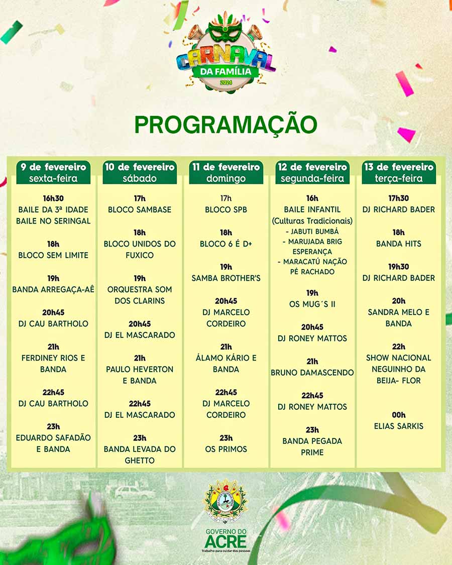 programacao carnaval