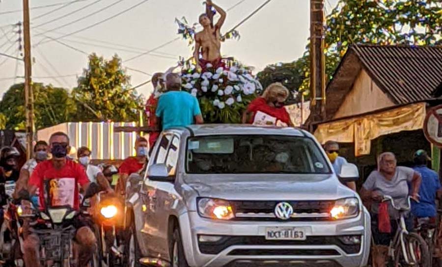 Pelo segundo ano, procissão de São Sebastião é substituída por carreata em Xapuri devido à pandemia
