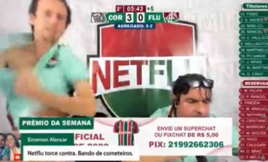 Após Fluminense perder do Corinthians, comentarista rasga camisa; veja