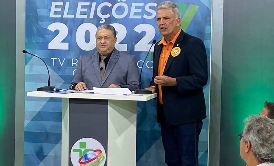 Em debate na TV, Petecão reafirma propostas, reconhece ajuda de Bolsonaro ao Acre e faz críticas ao governo