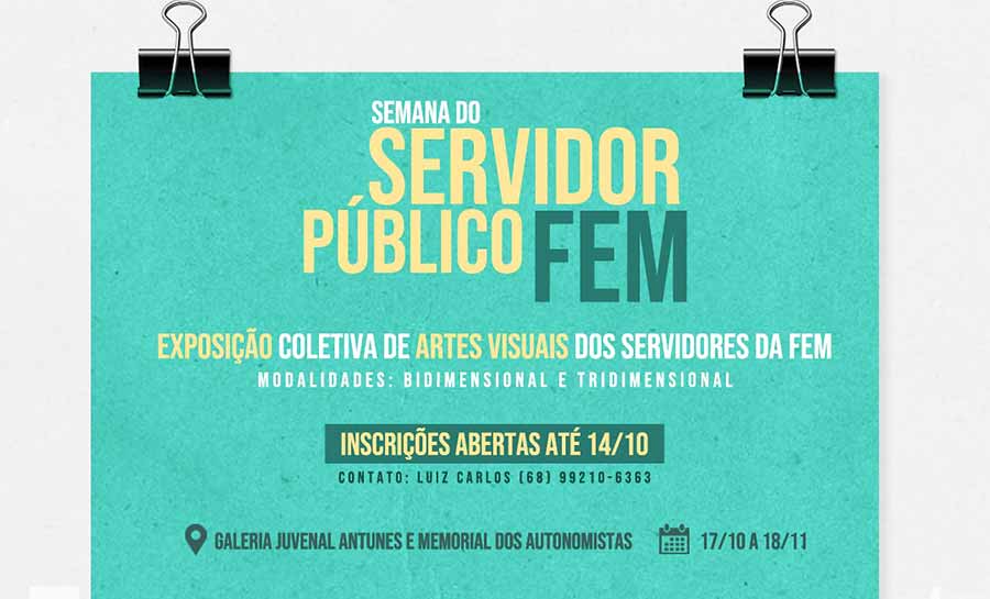 Inscrições abertas para a exposição coletiva de Artes Visuais dos servidores da FEM