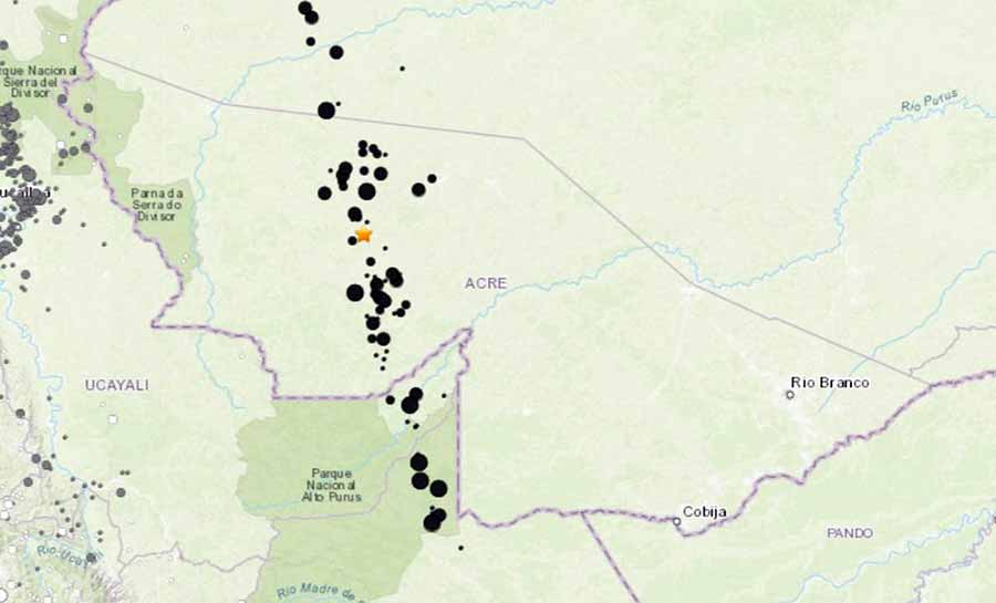 Terremoto de magnitude 5 é registrado no município de Tarauacá, interior do Acre