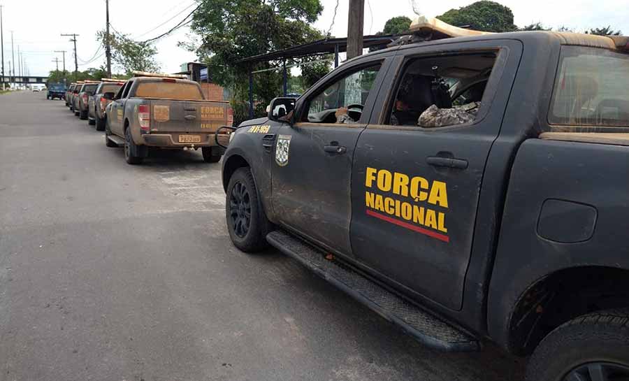 Para reforçar segurança na fronteira, Acre recebe 56 homens da Força Nacional para atuar por 90 dias