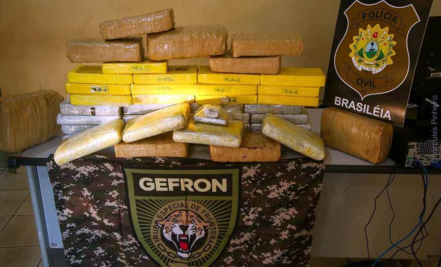 Mais de 740 quilos de drogas foram apreendidos pelo Gefron no Acre em 2022, aponta levantamento