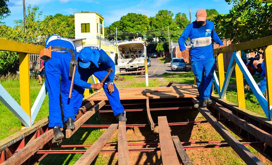 Prefeitura de Rio Branco avança em reforma das passarelas no Parque da Maternidade