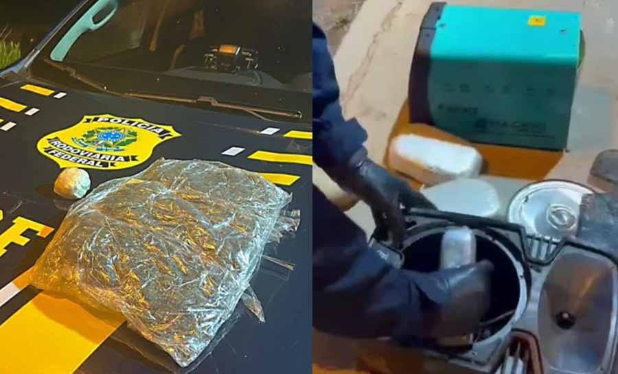 Mulheres são presas em rodovia do Acre com drogas escondidas em caixas de som e no corpo