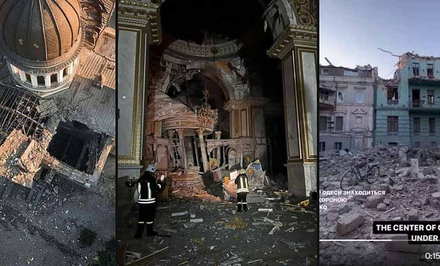 Ataque russo em Odesa provoca morte e destruição de Catedral Ortodoxa