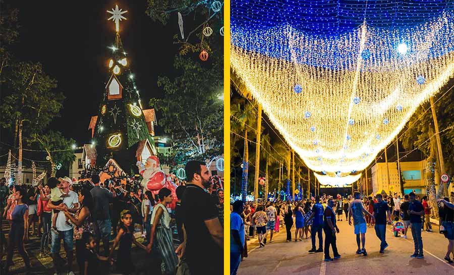 Com árvore de 16 metros e um ‘túnel do tempo’ com luzes de LED, decoração natalina é inaugurada em Rio Branco