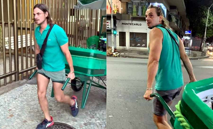 Daniel Erthal, ex-galã de ‘Malhação’, vende cerveja pelas ruas do Rio