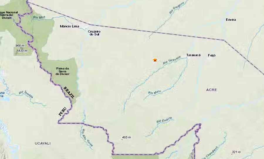 Em oito dias, segundo terremoto é registrado em Tarauacá, no interior do AC