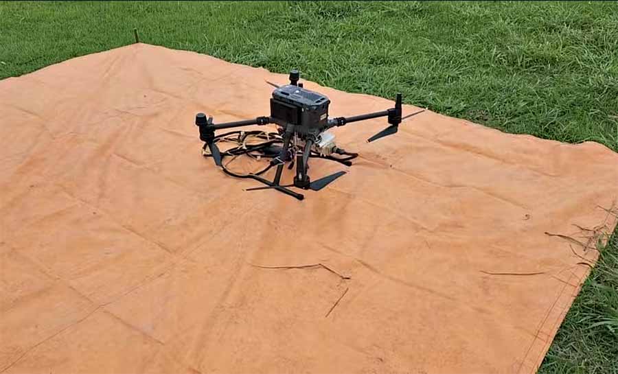Com auxílio de drones, equipes fazem testes para encontrar áreas com água e perfurar poços artesianos em Rio Branco