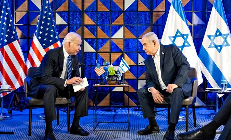 Biden diz a Netanyahu que EUA não participará de contra-ataque ao Irã