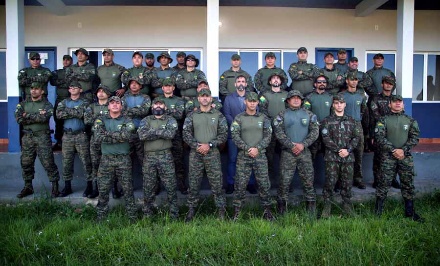 Grupo Especial de Operações em Fronteira recebe instrução de nivelamento com todo efetivo