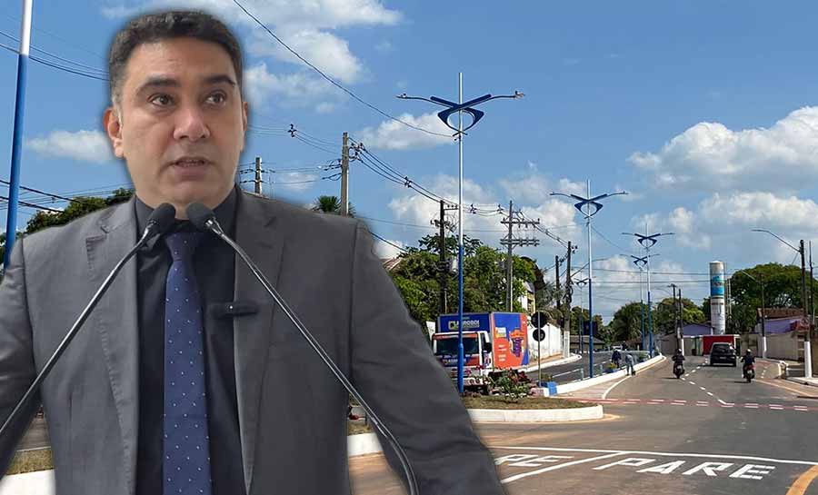 Vereador Samir Bestene comemora inauguração de iluminação e rotatória da Estrada da Floresta