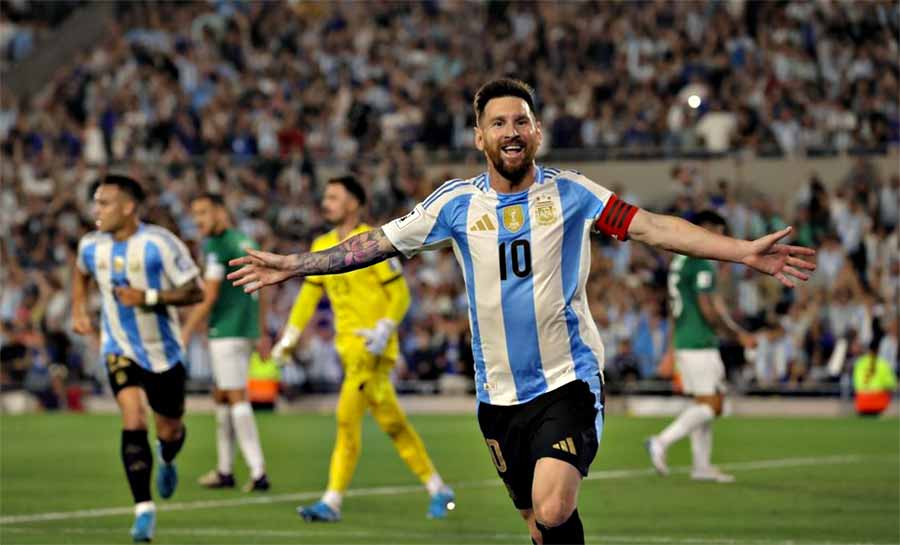 Messi dá show, anota hat-trick e Argentina faz 6 a 0 sobre a Bolívia nas Eliminatórias