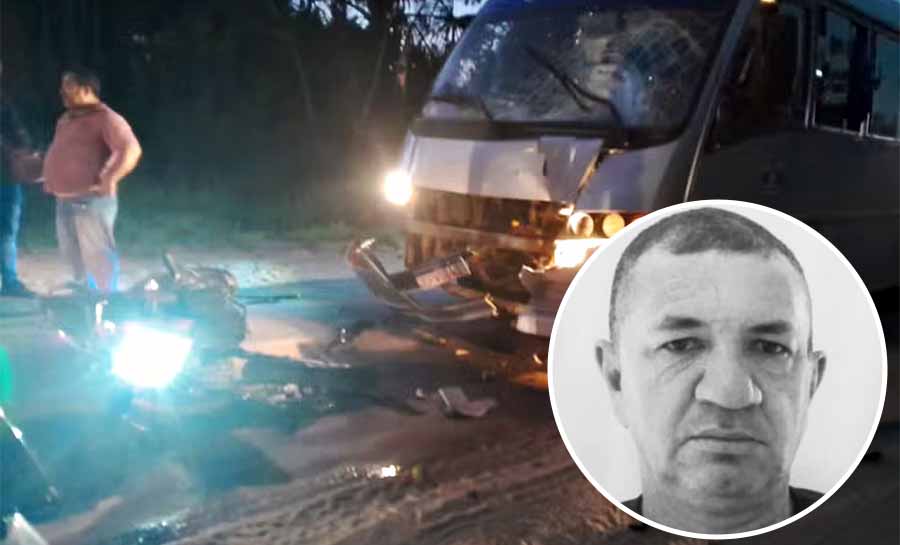 Motociclista morre após colidir com micro-ônibus em curva de rodovia no interior do AC