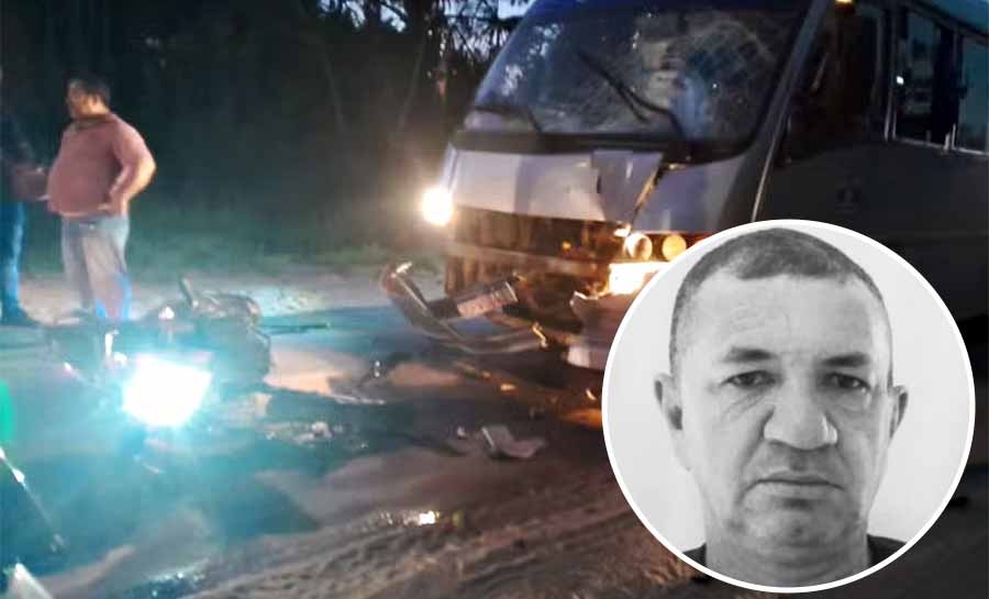 Motociclista morre após colidir com micro-ônibus em curva de rodovia no interior do AC